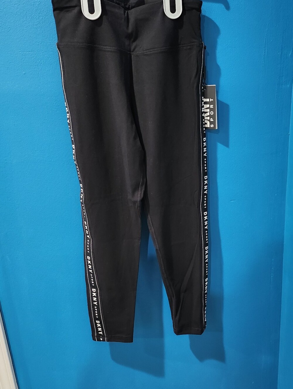 DKNY Black Leggings with Logo Side Tape